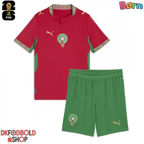 Marokko Hjemmebanesæt Børn VM 2026 Kort ærmer (+ korte bukser)